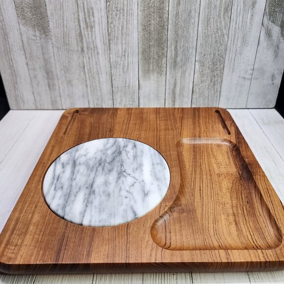 Vintage Mid Century Dolphin Genuine Teakwood Cheeseboard Tray - Picture 3 of 7